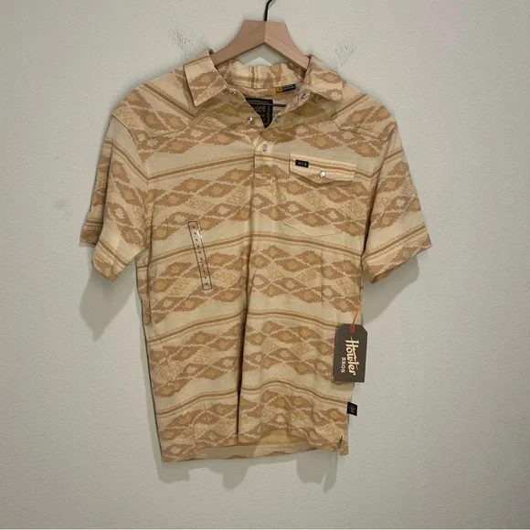Howler Bros Ranchero Polo – Men’s Small – Brown Aztec – Pearl Snap – NWT - Picture 1 of 5